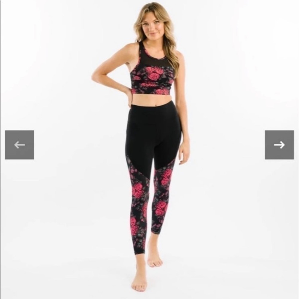 Zyia Active Electric Crimson‎ Rose Luxe Pocket Leggings